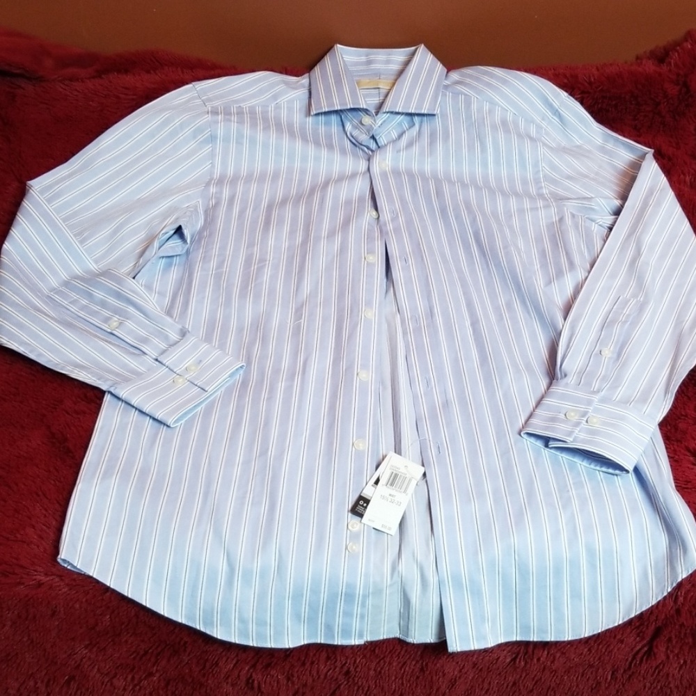 Michael Kors blue w/ stripes dress shirt